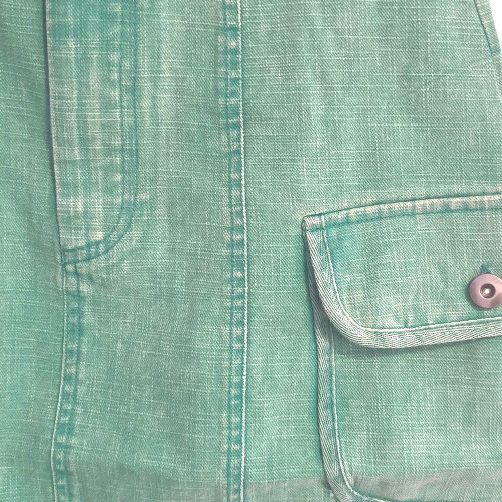 Very J New In Green Cargo Mini Skirt Mineral Wash Cotton Utility NS50068 Small - Picture 3 of 7
